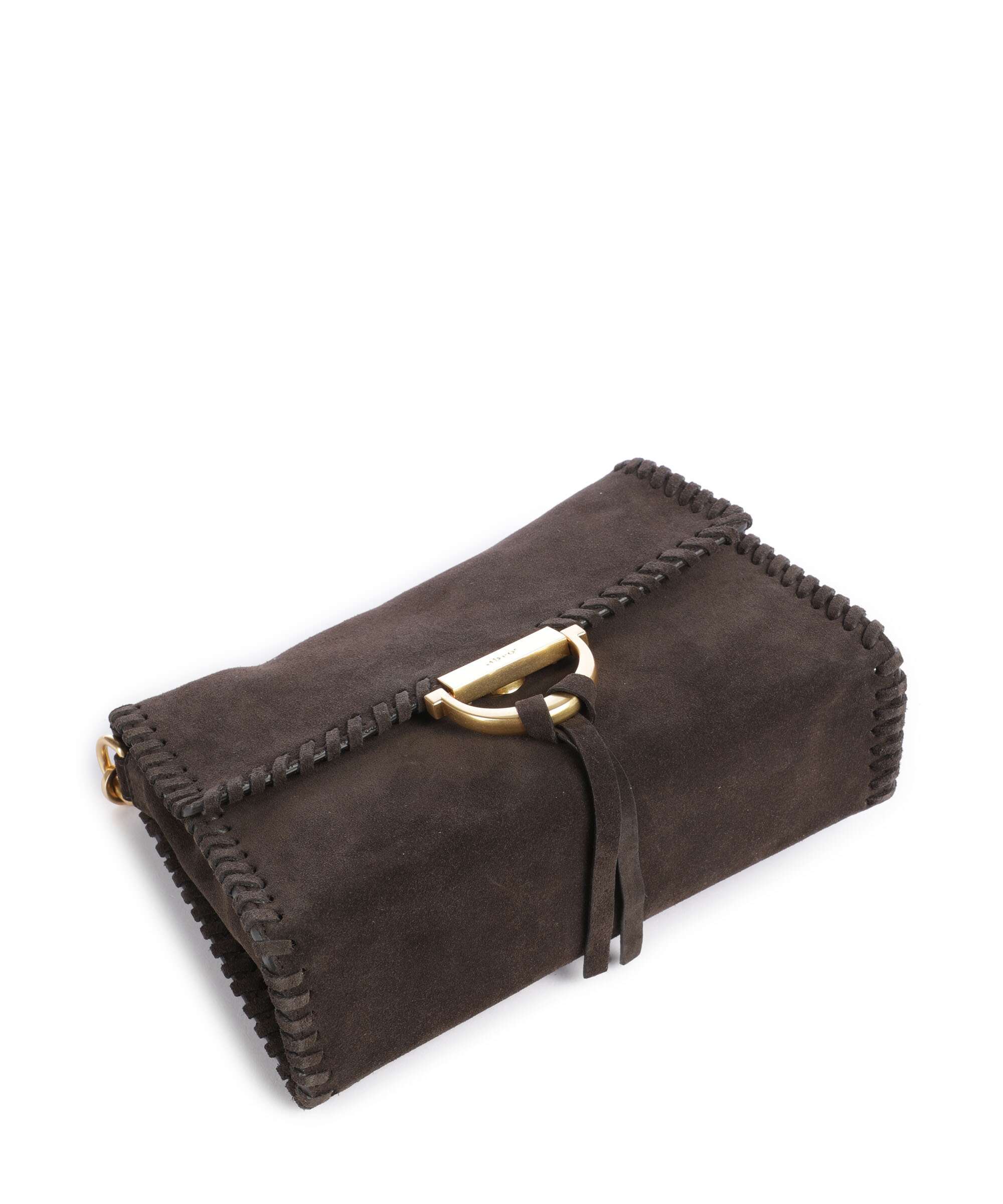 Abro Suede Temi Stitch Torba na ramię dark brown - Image 6