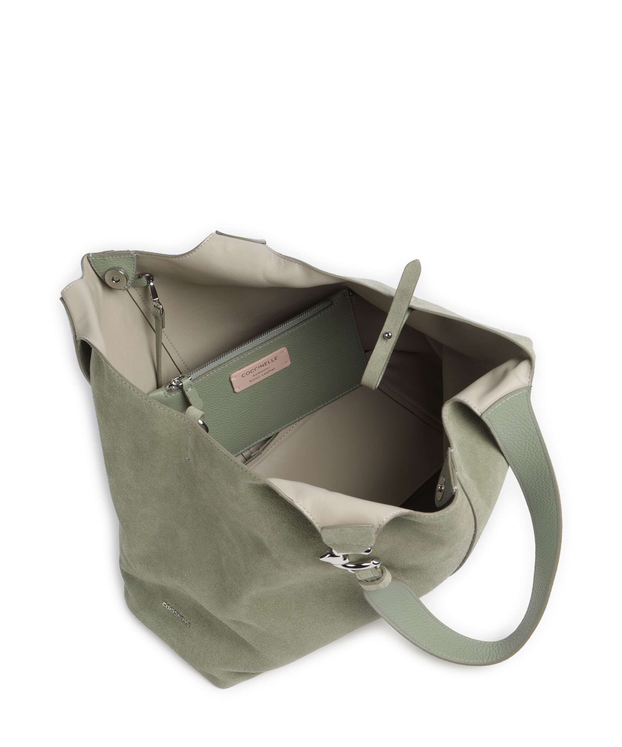 Coccinelle C-Easy Suede Torebka worek greenery - Image 6