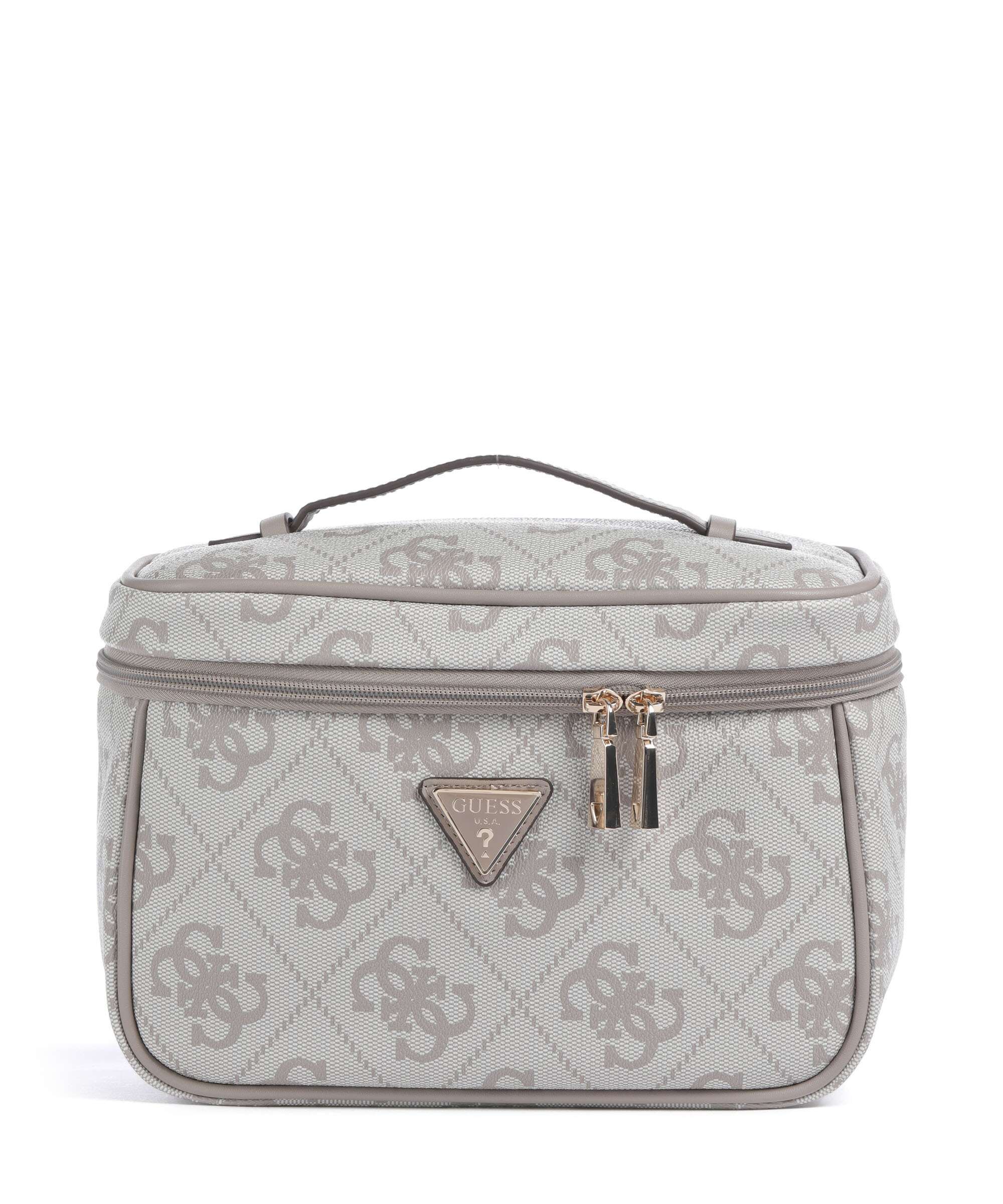 Guess Berta 4G Logo Torby toaletowe dark taupe logo