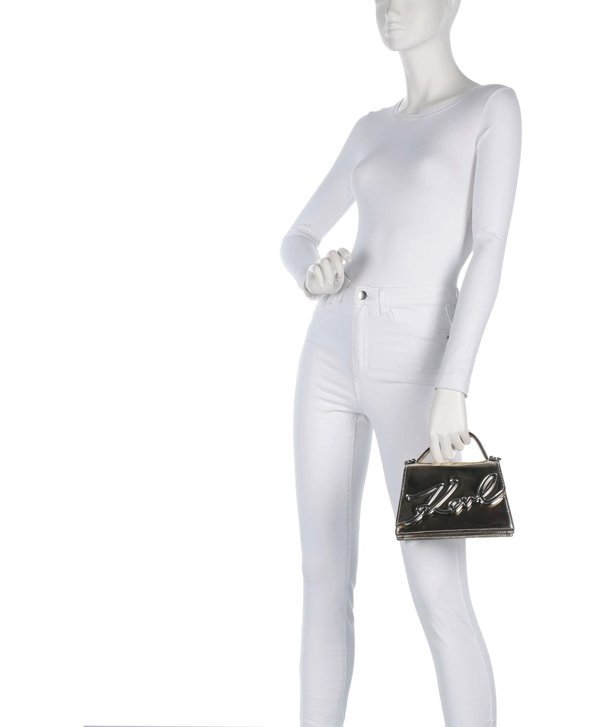 Karl Lagerfeld K/Signature 2.0 Torba przez ramię light gold - Image 3