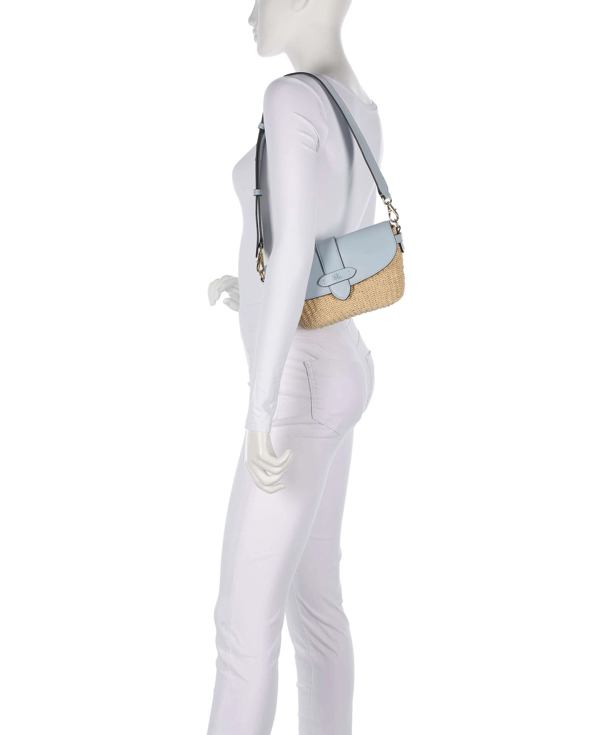 Lauren Ralph Lauren Lynden Small Torba na ramię natural/alpine blue - Image 3