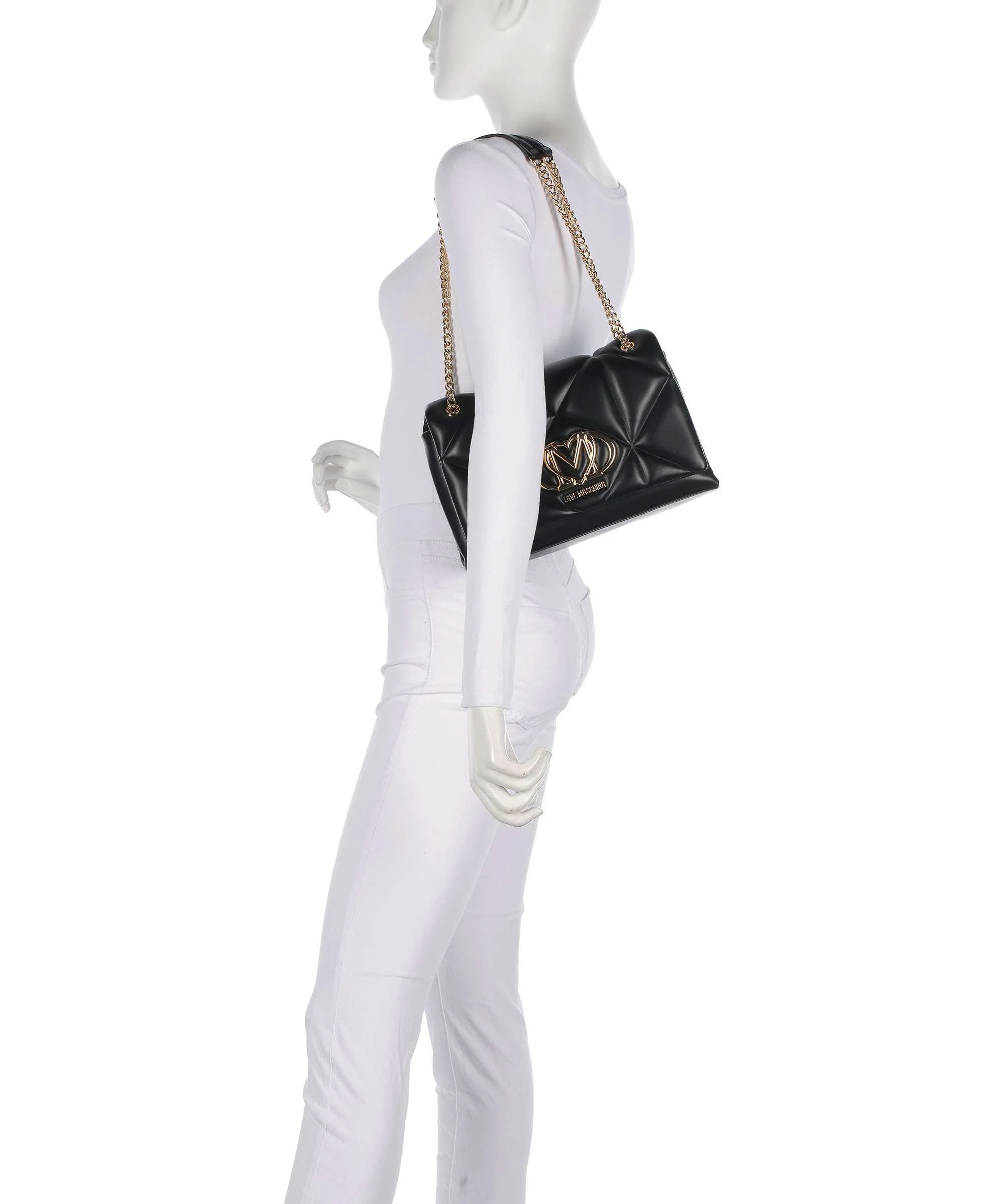 Love Moschino Embossed Q Torba na ramię black - Image 4