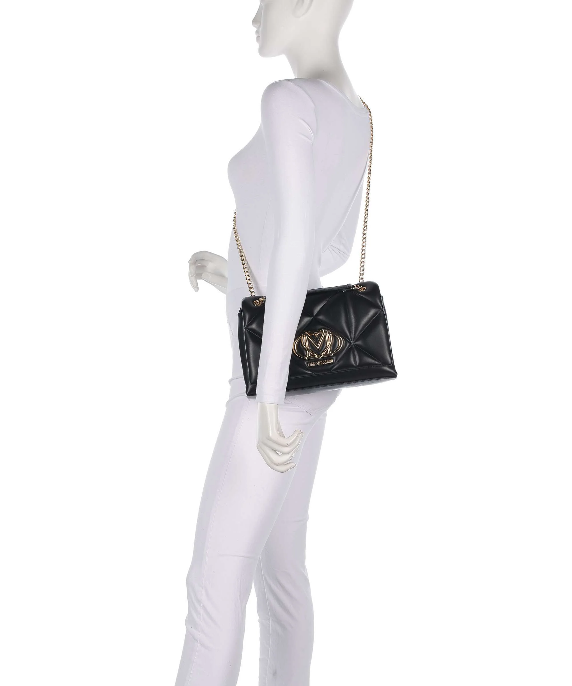 Love Moschino Embossed Q Torba na ramię black - Image 5