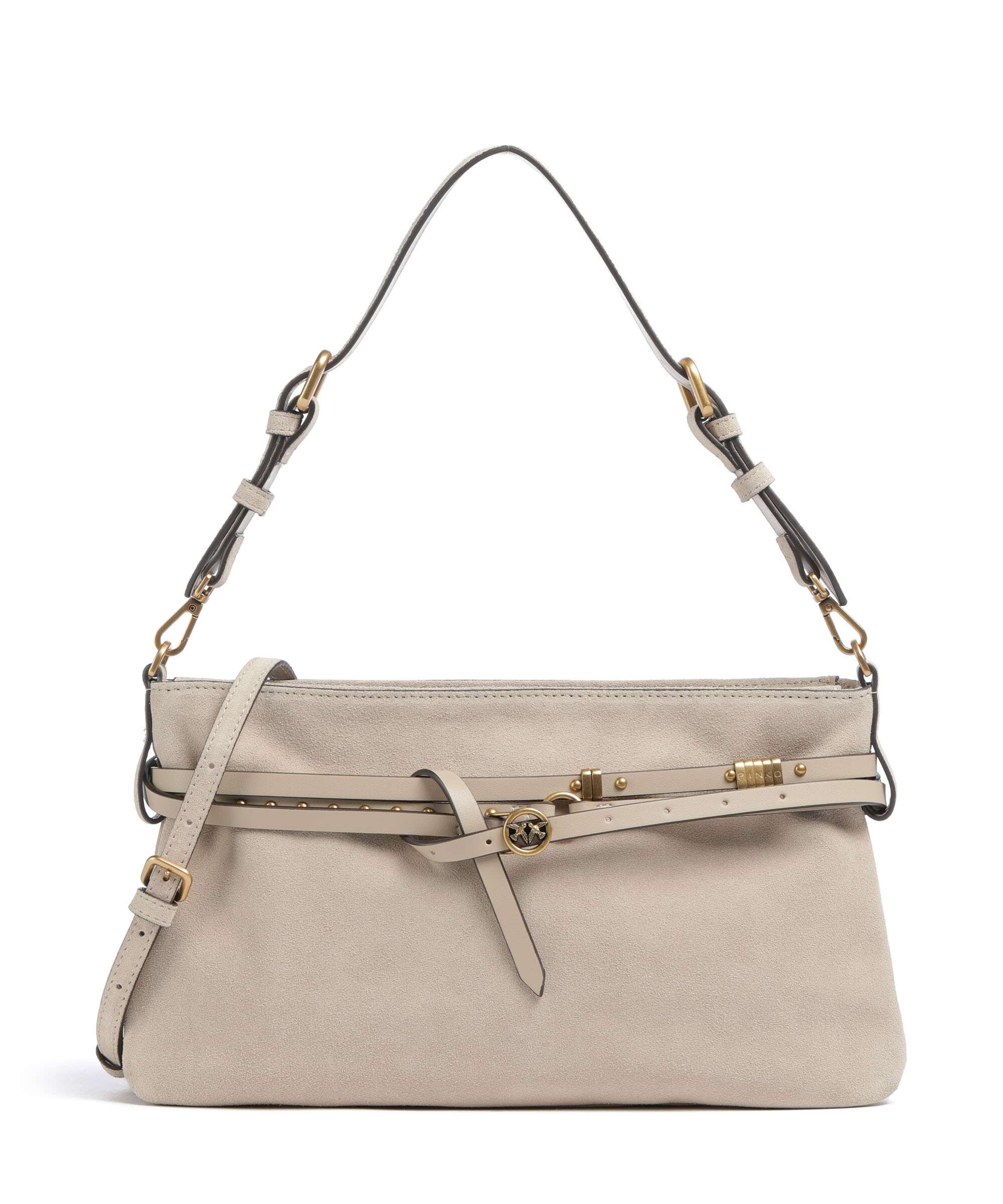 Pinko Belt Classic Torba na ramię beige/grigio fumo/antique gold