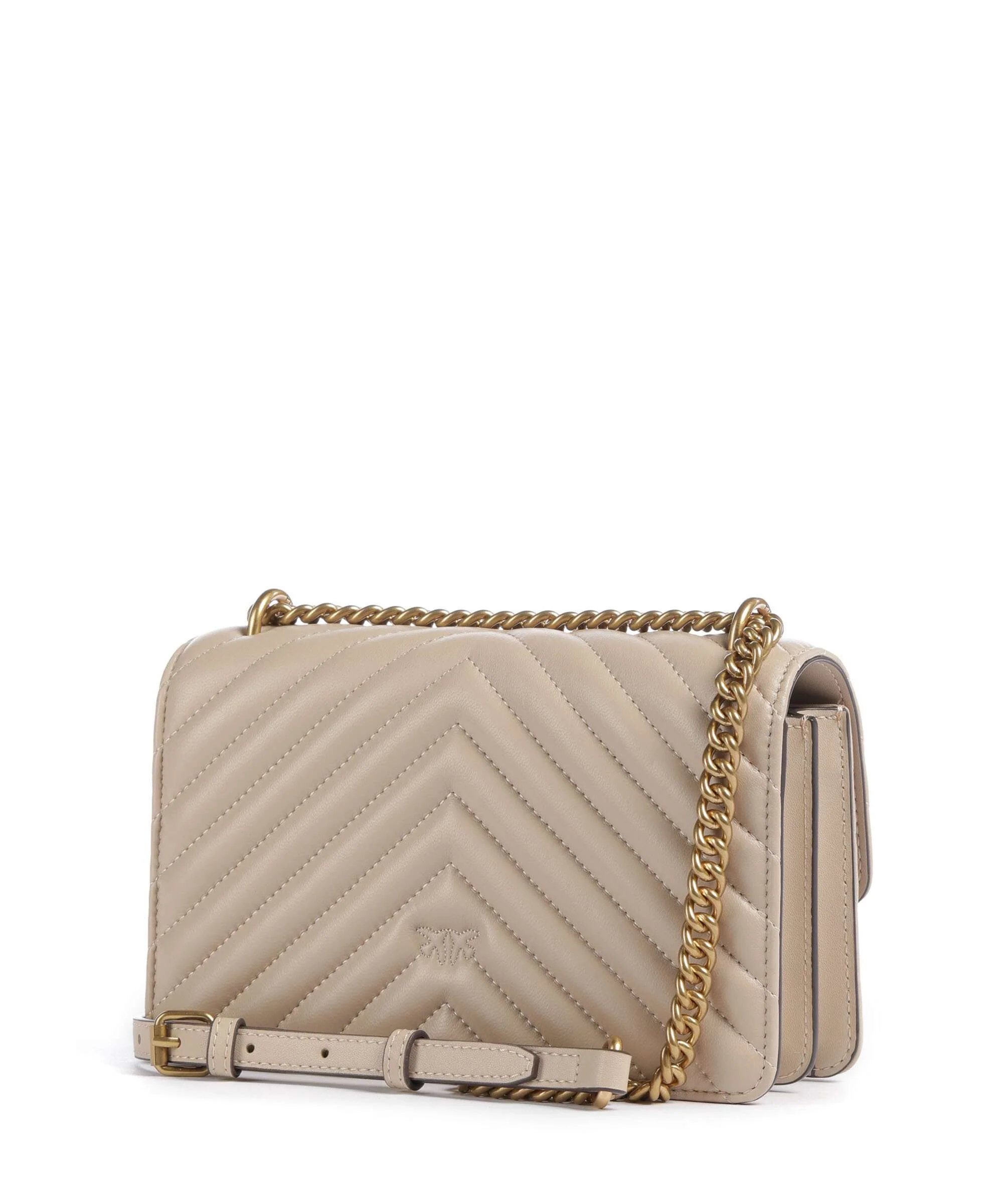 Pinko Love One Mini Torba na ramię beige/grigio fumo/antique gold - Image 2