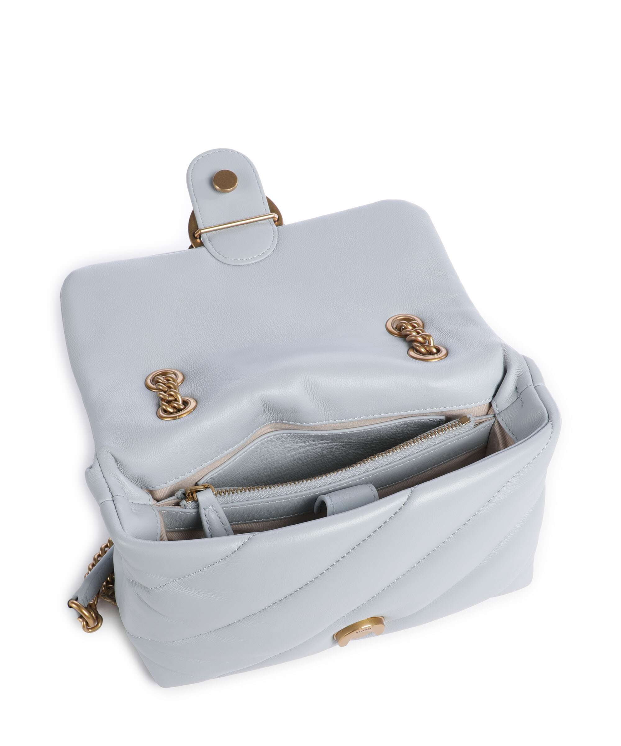 Pinko Love Puff Mini Torba na ramię azzurro celeste/antique gold - Image 7