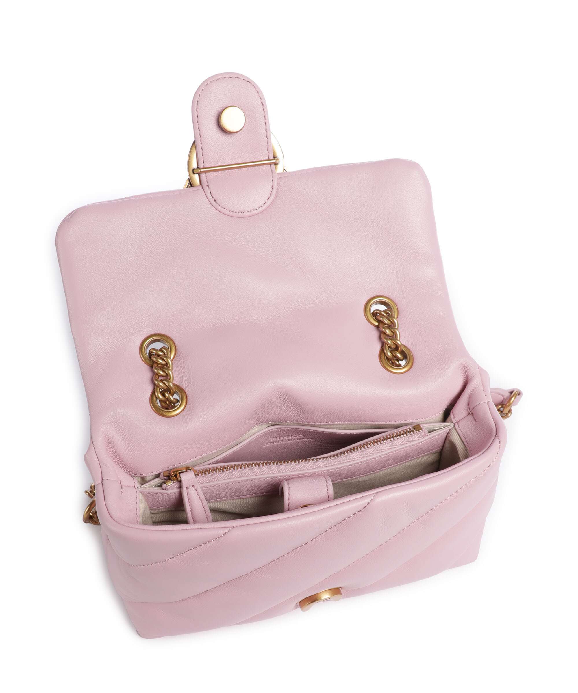 Pinko Love Puff Mini Torba na ramię rosa chiaro/antique gold - Image 7