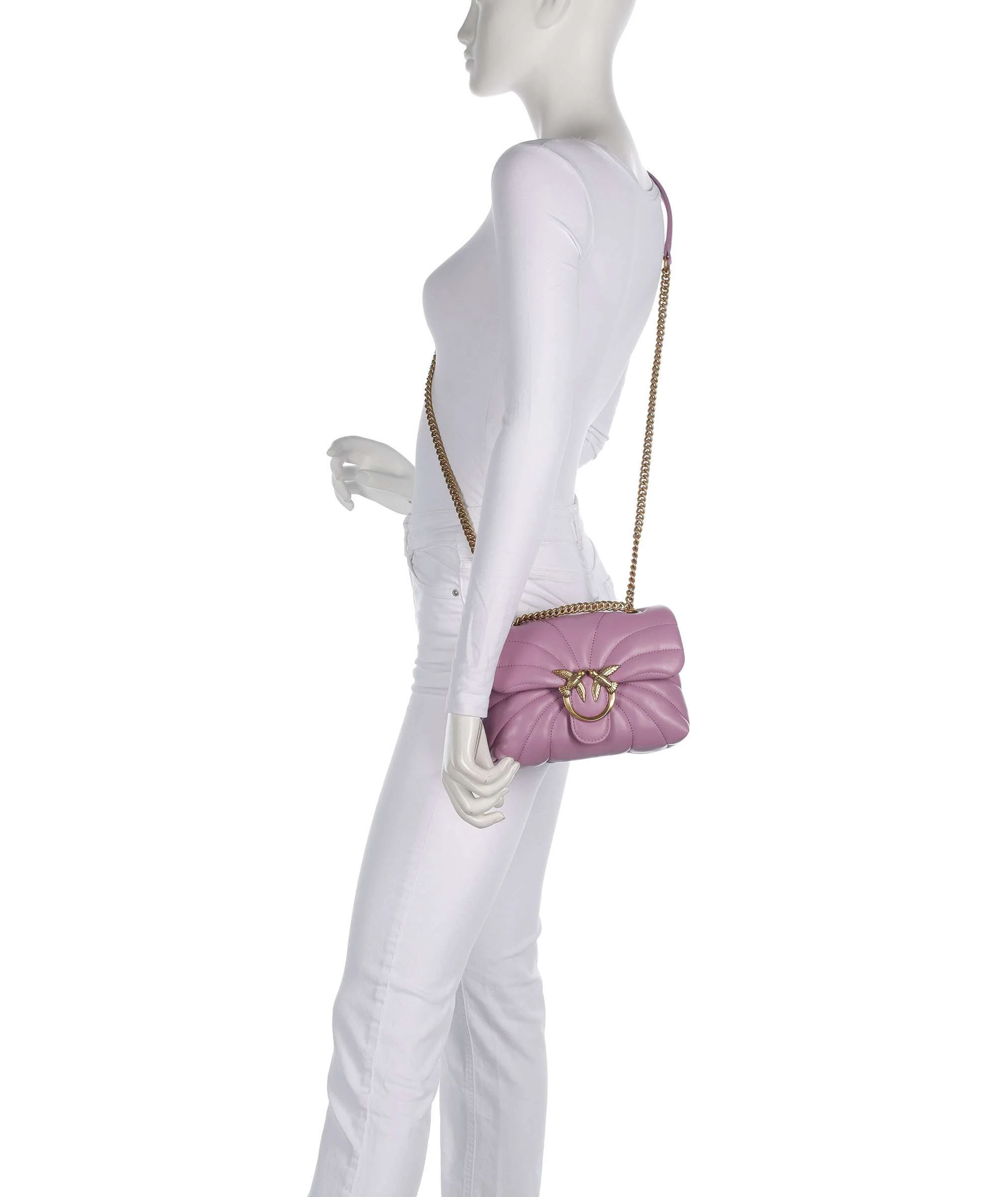 Pinko Love Puff Mini Torba na ramię lilla/antique gold - Image 3