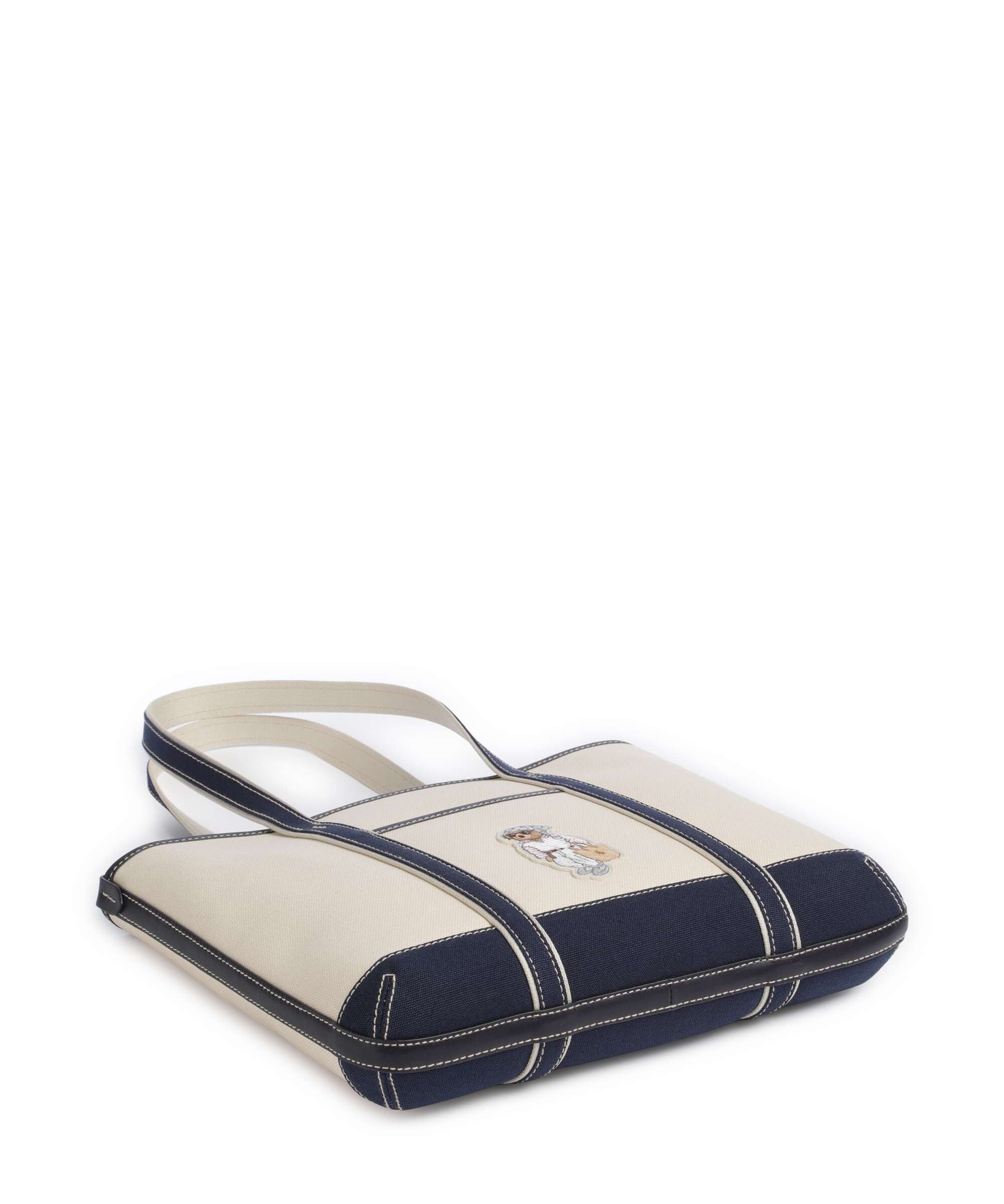 Polo Ralph Lauren Canvas Small Torba na zakupy ecru/newport navy - Image 4