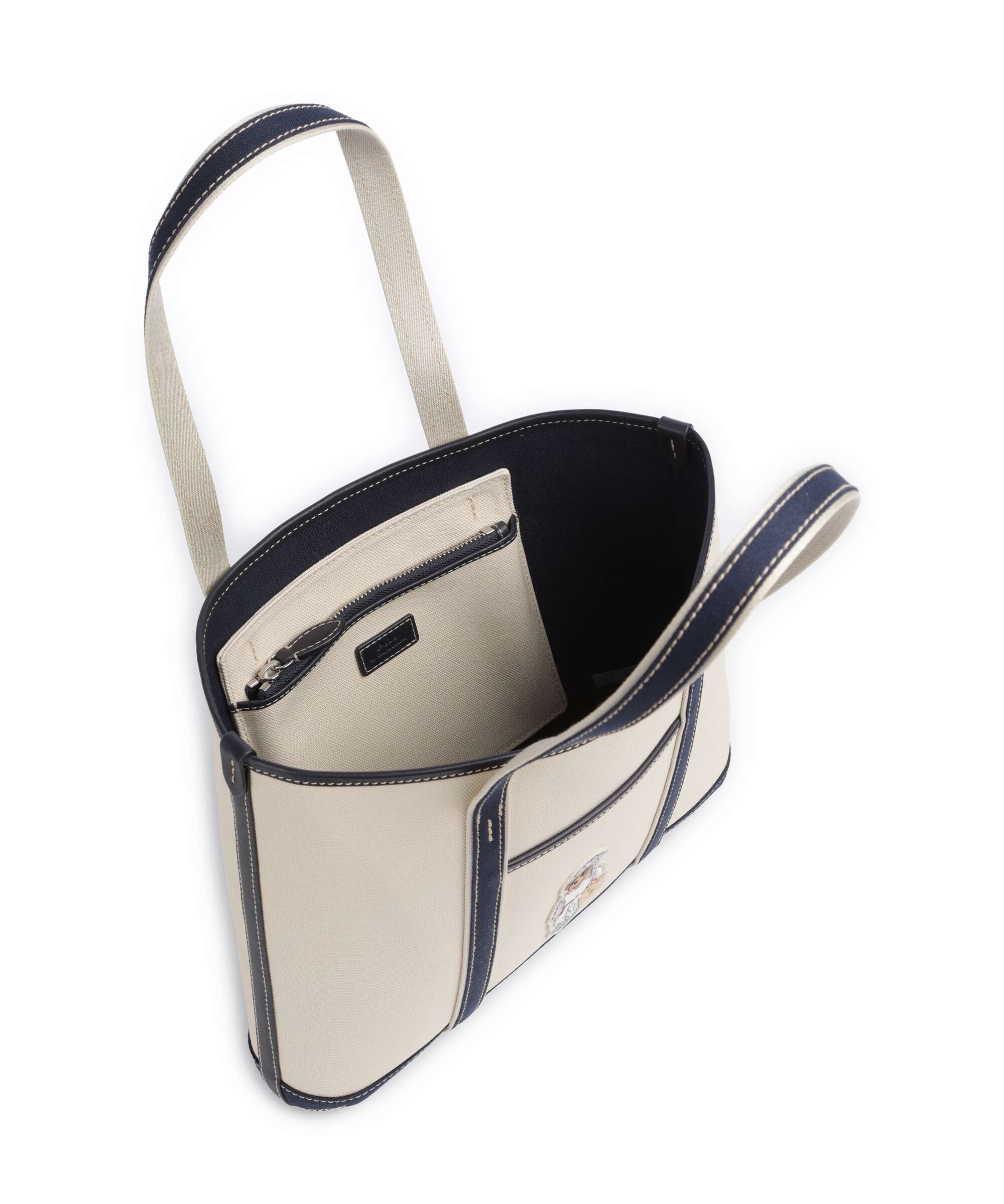 Polo Ralph Lauren Canvas Small Torba na zakupy ecru/newport navy - Image 5