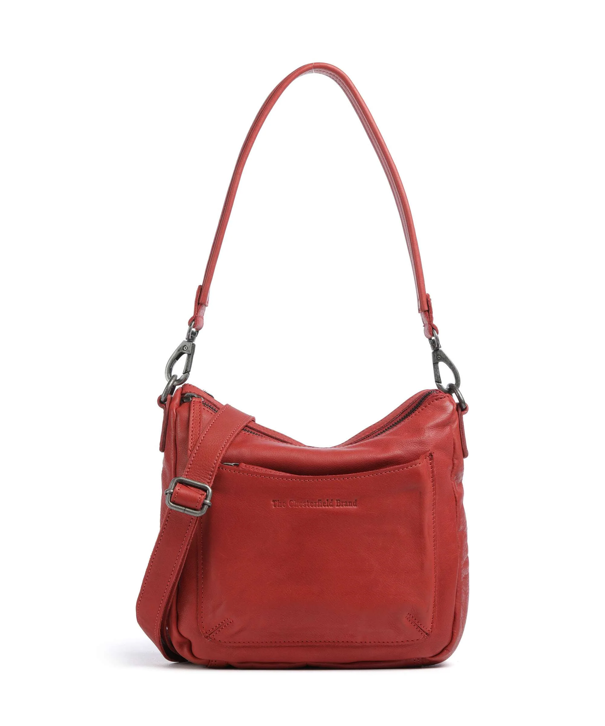 The Chesterfield Brand Washed Waxed Cow Caroline Torba przez ramię red