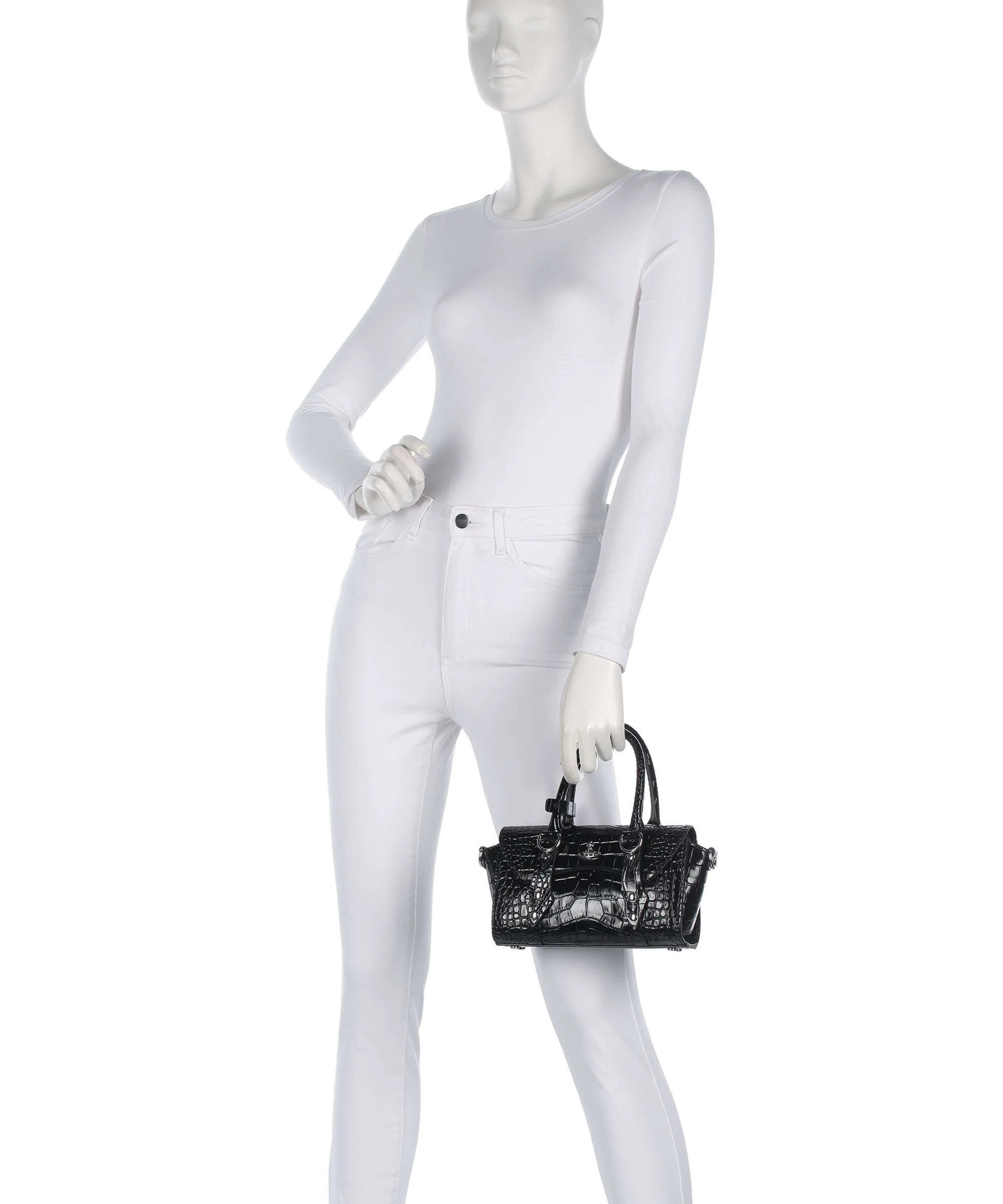 Vivienne Westwood Bettina Embossed Croc Mini Torebka black - Image 3