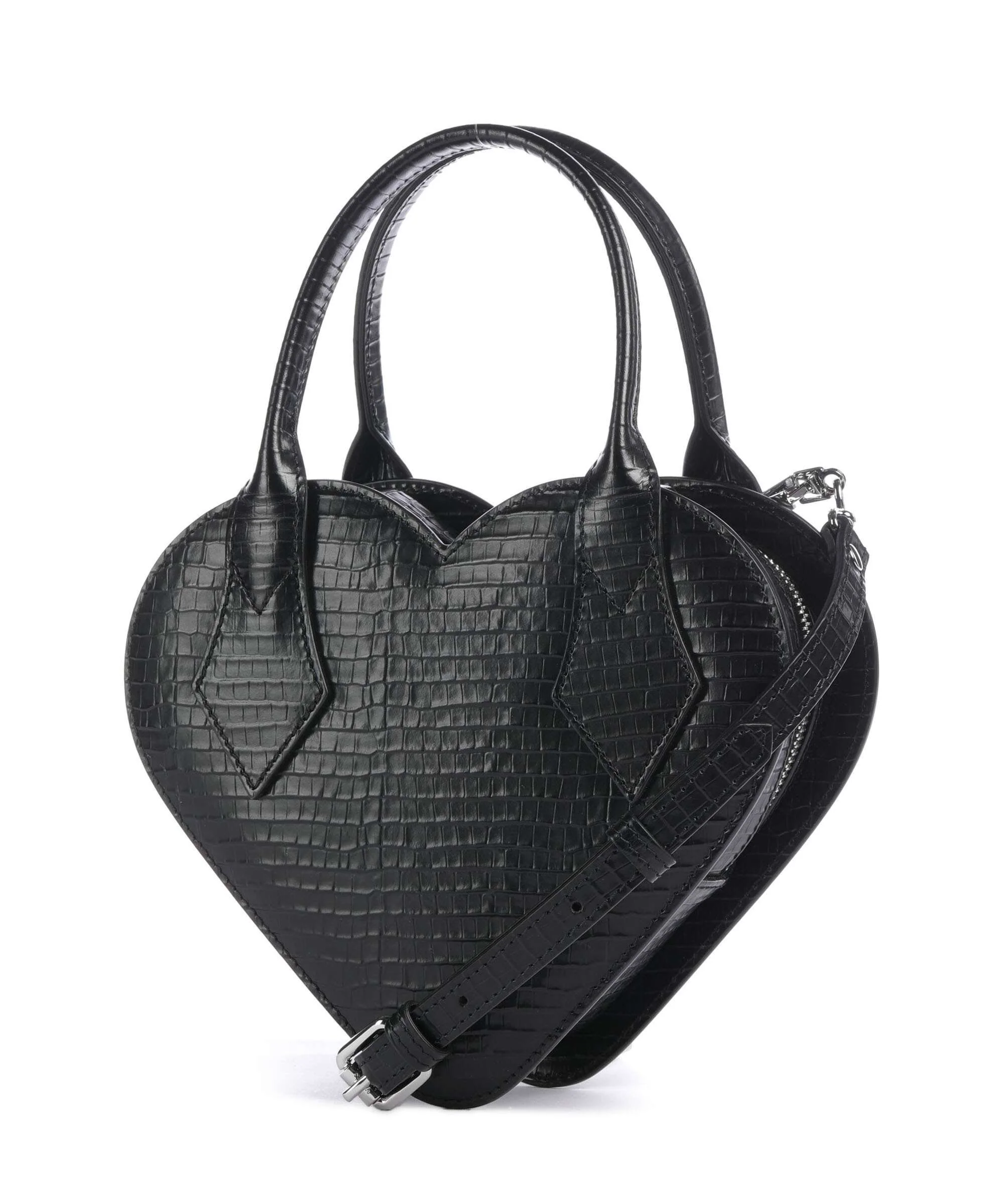Vivienne Westwood Josephine Heart Embossed Croc Mini Torebka black - Image 2