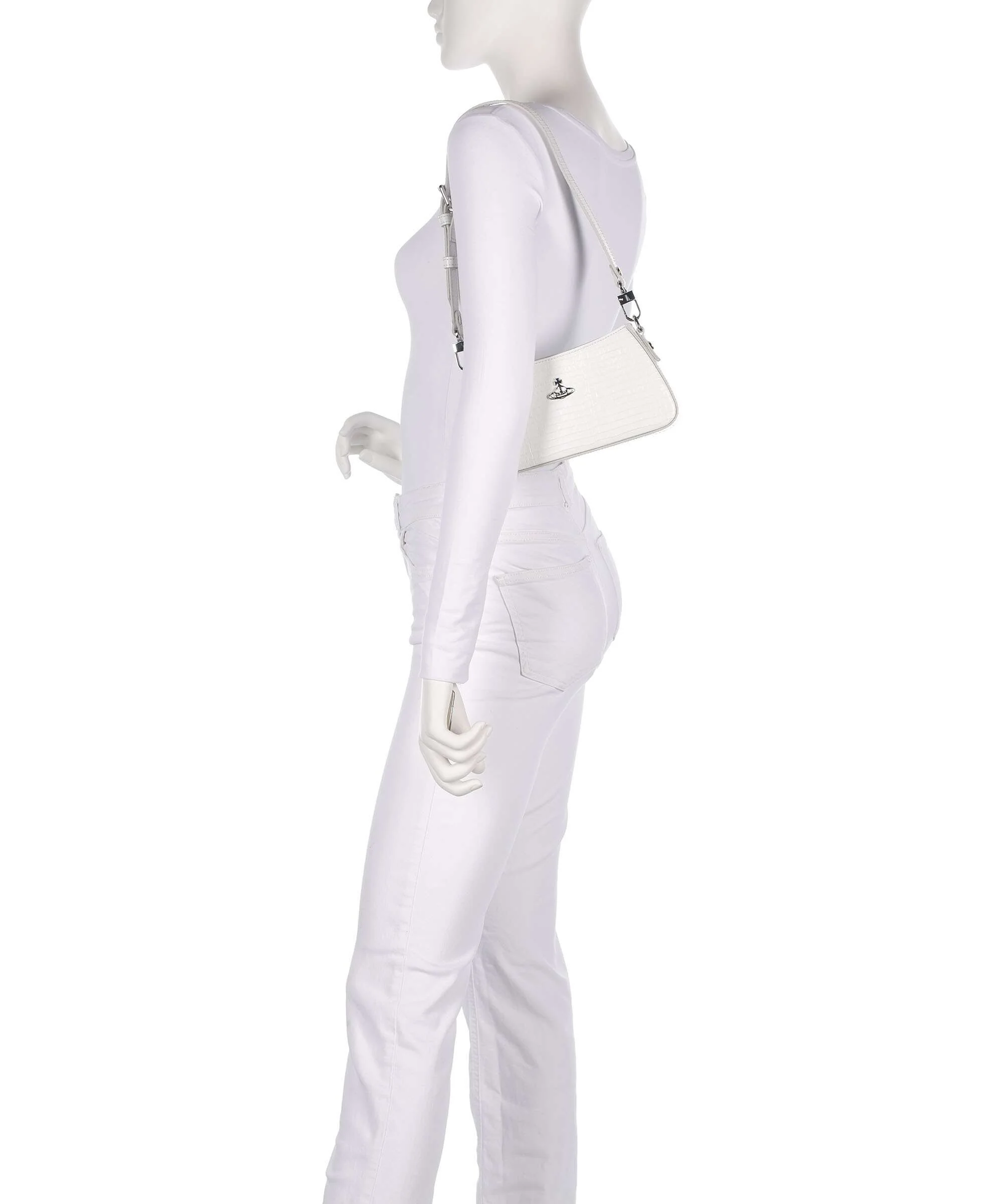 Vivienne Westwood Tasha Embossed Croc Mini Torba na ramię white - Image 3