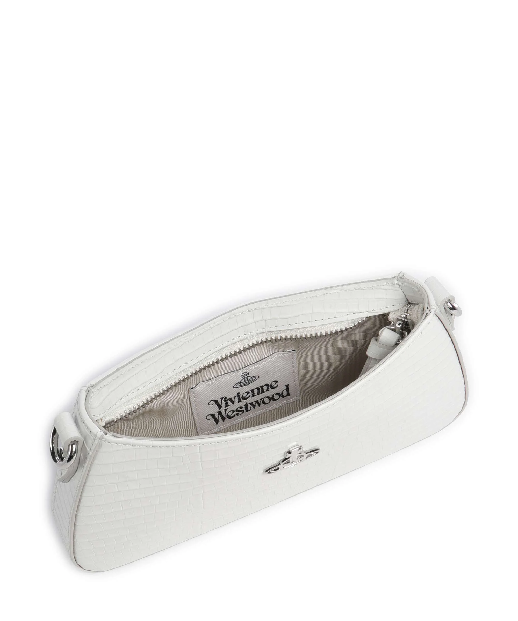 Vivienne Westwood Tasha Embossed Croc Mini Torba na ramię white - Image 6